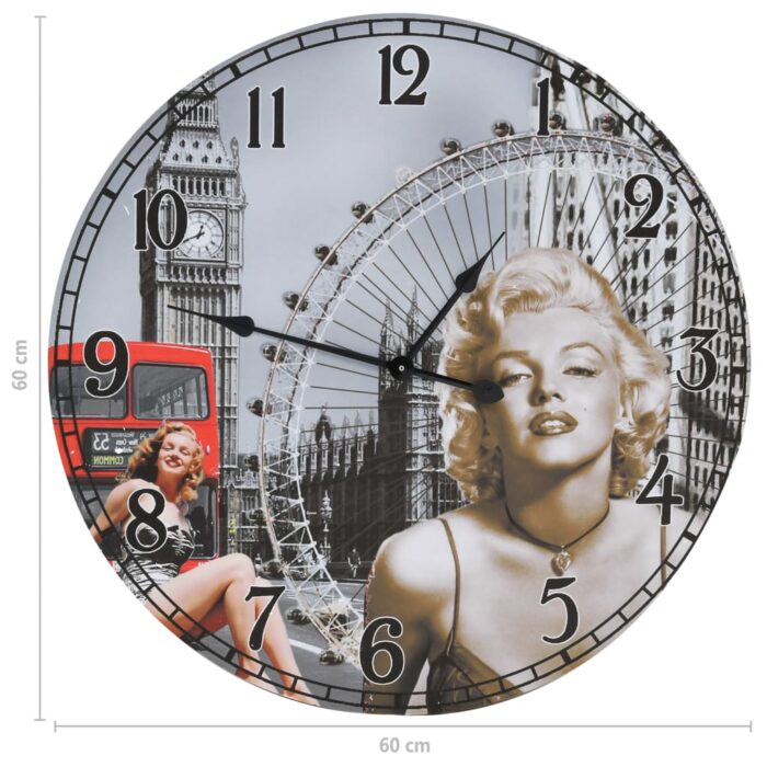 Horloge murale vintage 60 cm – Image 2