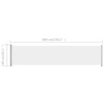Auvent latéral rétractable de patio 140x600 cm Crème – Image 6