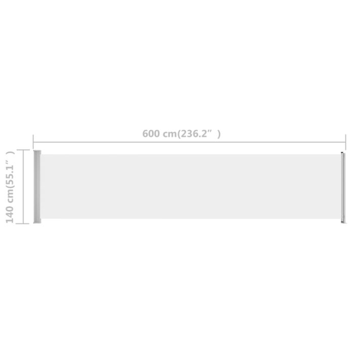 Auvent latéral rétractable de patio 140x600 cm Crème – Image 6