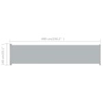 Auvent latéral rétractable de patio 140x600 cm Gris – Image 6