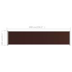 Auvent latéral rétractable de patio 140x600 cm Marron – Image 6