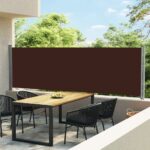 Auvent latéral rétractable de patio 140x600 cm Marron