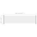 Auvent latéral rétractable de patio 600x160 cm crème – Image 6