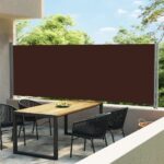 Auvent latéral rétractable de patio 600x160 cm marron
