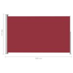 Auvent latéral rétractable de patio 180x300 cm Rouge – Image 5