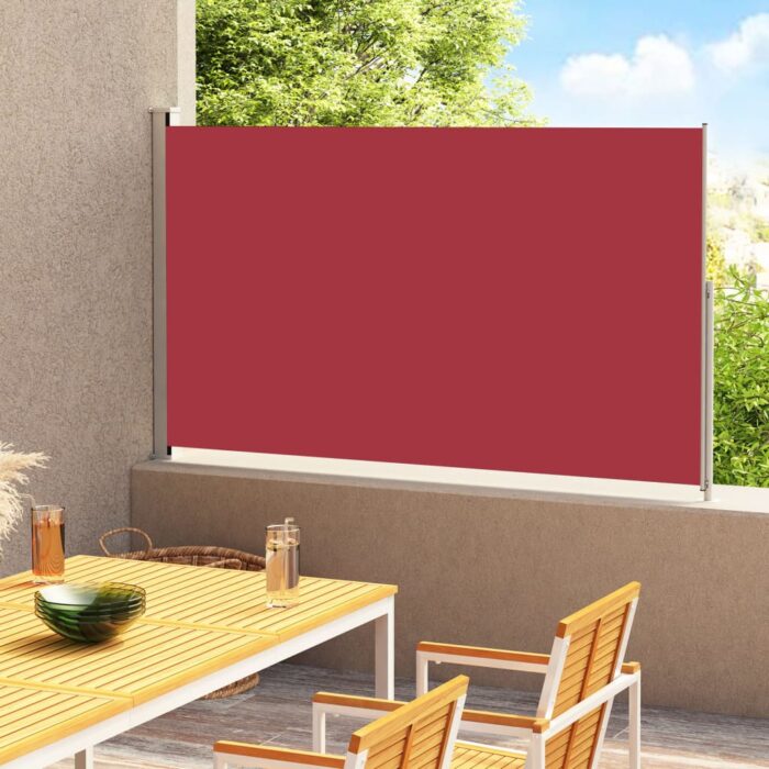 Auvent latéral rétractable de patio 180x300 cm Rouge – Image 1