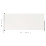 Auvent latéral rétractable de patio 180x500 cm Crème – Image 5