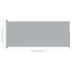 Auvent latéral rétractable de patio 180x500 cm Gris – Image 5