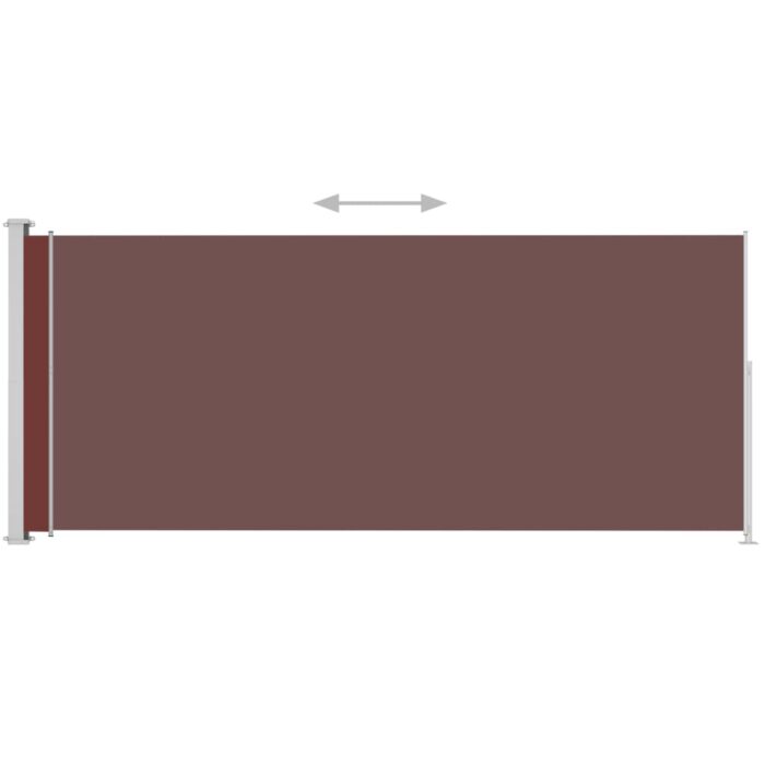 Auvent latéral rétractable de patio 180x500 cm Marron – Image 2