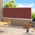 Auvent latéral rétractable de patio 180x500 cm Marron