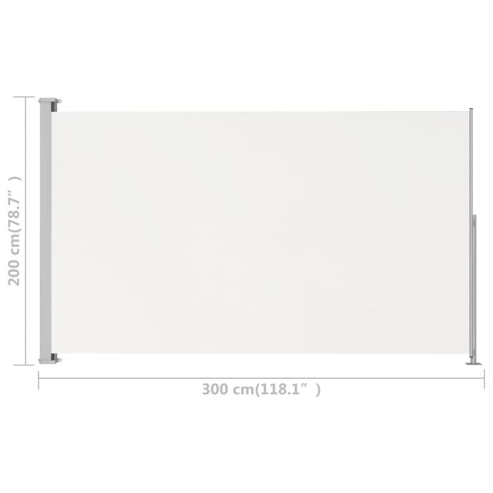 Auvent latéral rétractable de patio 200x300 cm Crème – Image 5