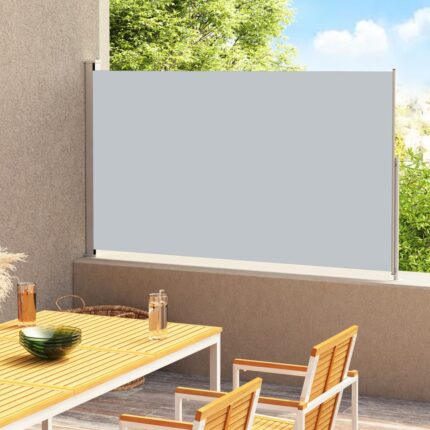 Auvent latéral rétractable de patio 200x300 cm Gris