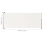 Auvent latéral rétractable de patio 200x500 cm Crème – Image 5