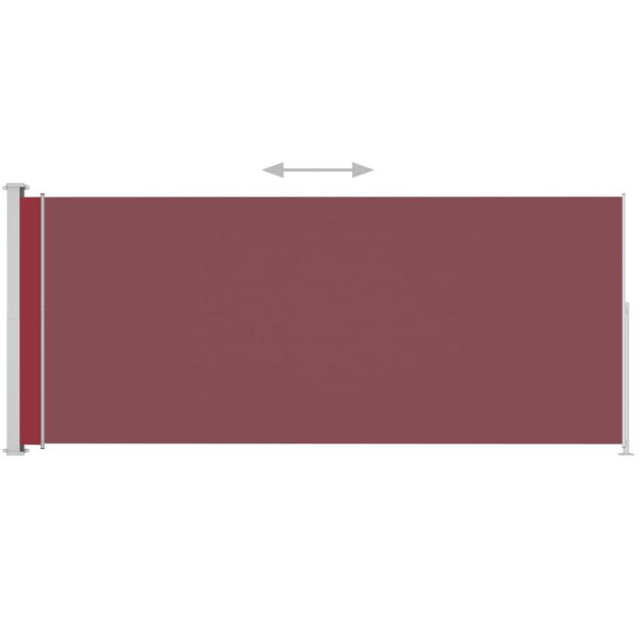 Auvent latéral rétractable de patio 220x500 cm Rouge – Image 3
