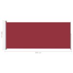 Auvent latéral rétractable de patio 220x500 cm Rouge – Image 5