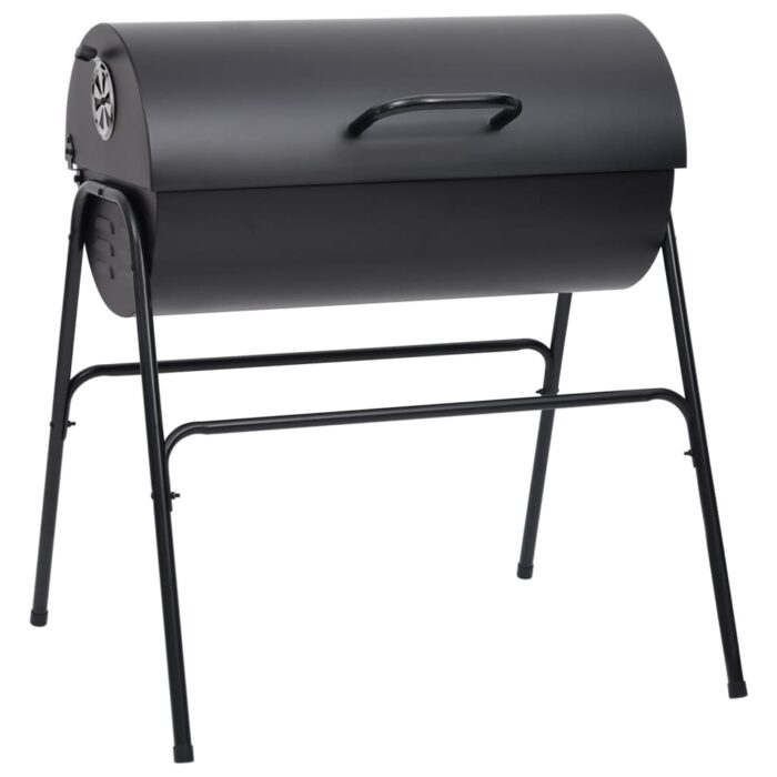 Gril à baril avec 2 grilles de cuisson Noir 80x95x90 cm Acier – Image 2