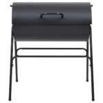 Gril à baril avec 2 grilles de cuisson Noir 80x95x90 cm Acier – Image 3