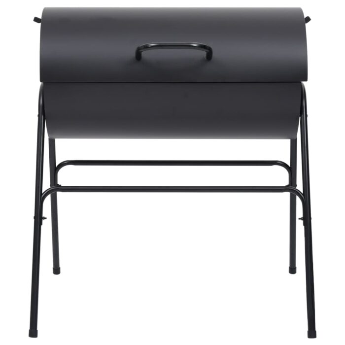 Gril à baril avec 2 grilles de cuisson Noir 80x95x90 cm Acier – Image 3
