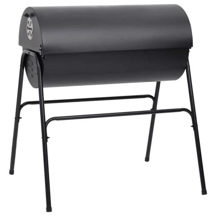 Gril à baril avec 2 grilles de cuisson Noir 80x95x90 cm Acier – Image 5