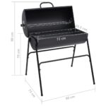 Gril à baril avec 2 grilles de cuisson Noir 80x95x90 cm Acier – Image 7