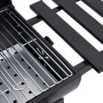 Gril à baril avec roues et étagères Noir Acier 115x85x95 cm – Image 8
