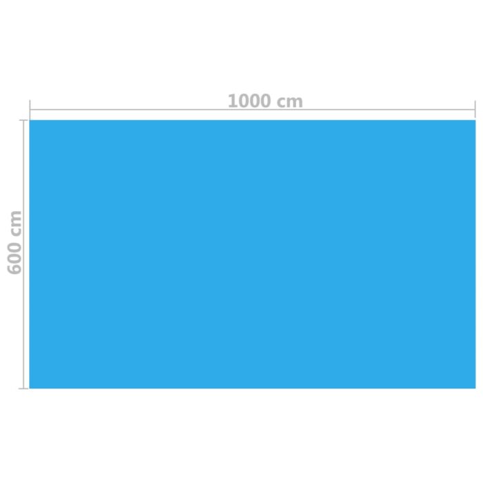 Couverture de piscine rectangulaire 1000x600 cm PE Bleu – Image 2