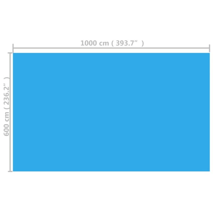 Couverture de piscine rectangulaire 1000x600 cm PE Bleu – Image 3