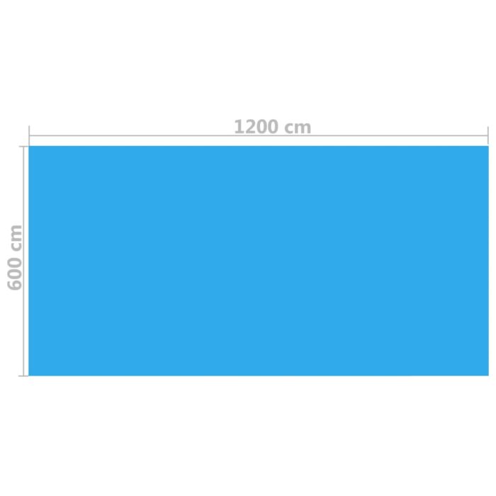 Couverture de piscine rectangulaire 1200x600 cm PE Bleu – Image 2