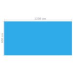 Couverture de piscine rectangulaire 1200x600 cm PE Bleu – Image 3