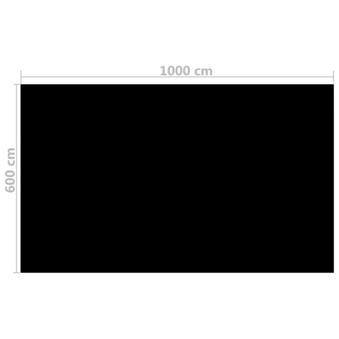 Couverture de piscine rectangulaire 1000x600 cm PE Noir – Image 3
