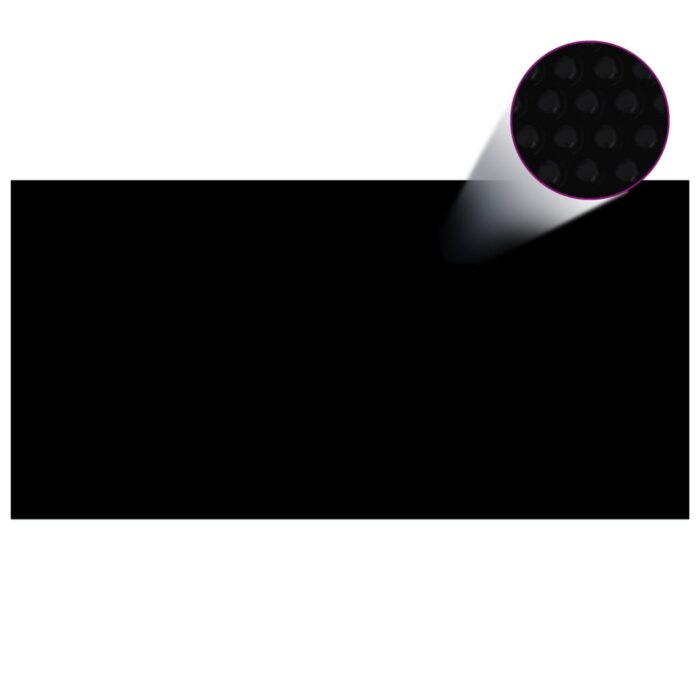 Couverture de piscine rectangulaire 1200x600 cm PE Noir – Image 1