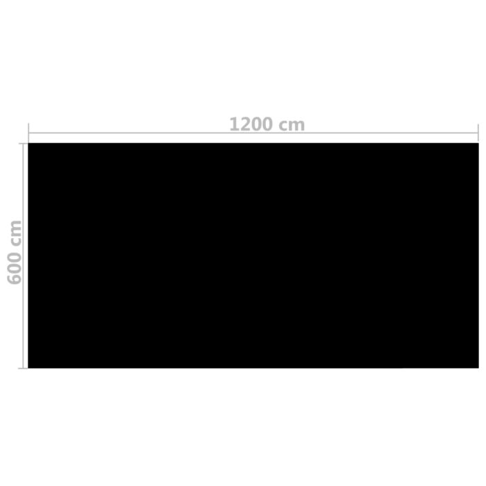 Couverture de piscine rectangulaire 1200x600 cm PE Noir – Image 3