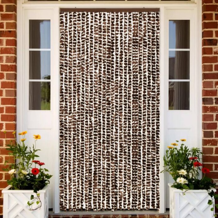 Moustiquaire Marron et blanc 100x220 cm Chenille – Image 1