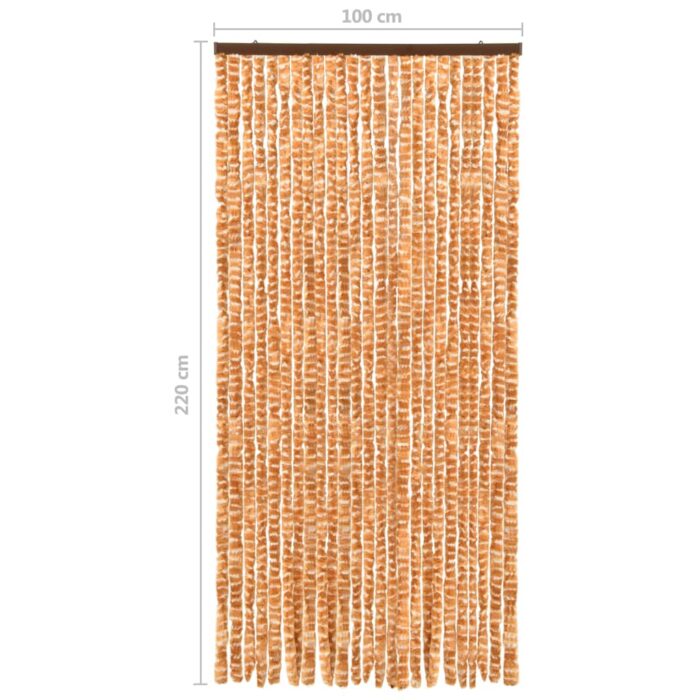 Moustiquaire Ocre et blanc 100x220 cm Chenille – Image 4