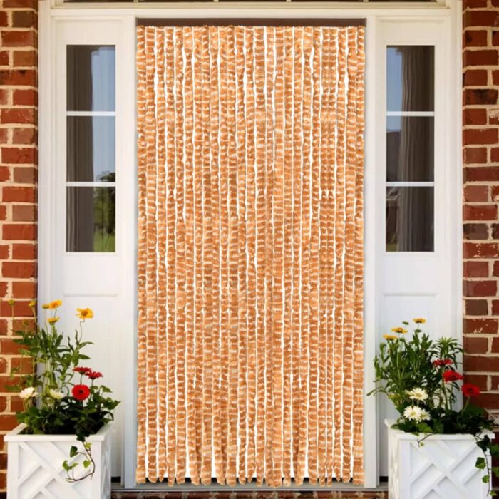 Moustiquaire Ocre et blanc 100x220 cm Chenille – Image 1