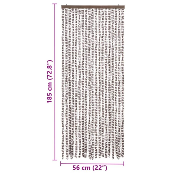 Moustiquaire Taupe et blanc 56x185 cm Chenille – Image 5