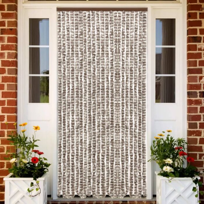 Moustiquaire Taupe et blanc 90x220 cm Chenille – Image 1