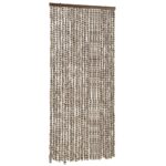 Moustiquaire Taupe et blanc 100x220 cm Chenille – Image 2
