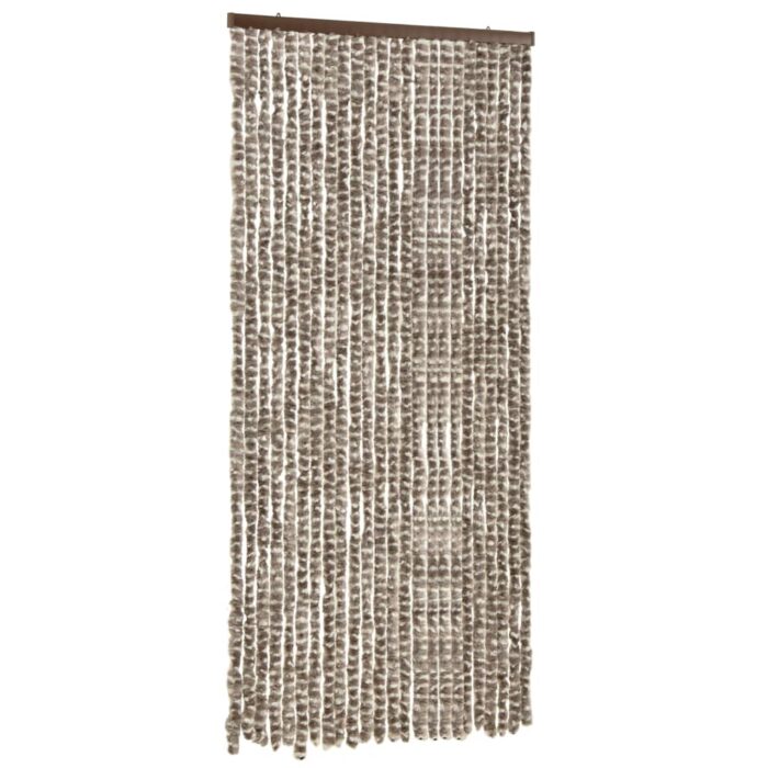 Moustiquaire Taupe et blanc 100x220 cm Chenille – Image 2