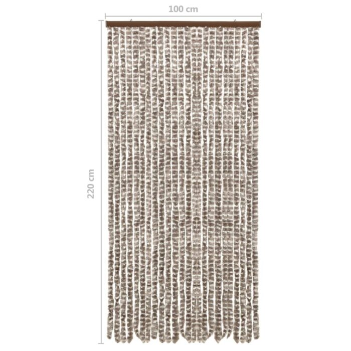 Moustiquaire Taupe et blanc 100x220 cm Chenille – Image 4