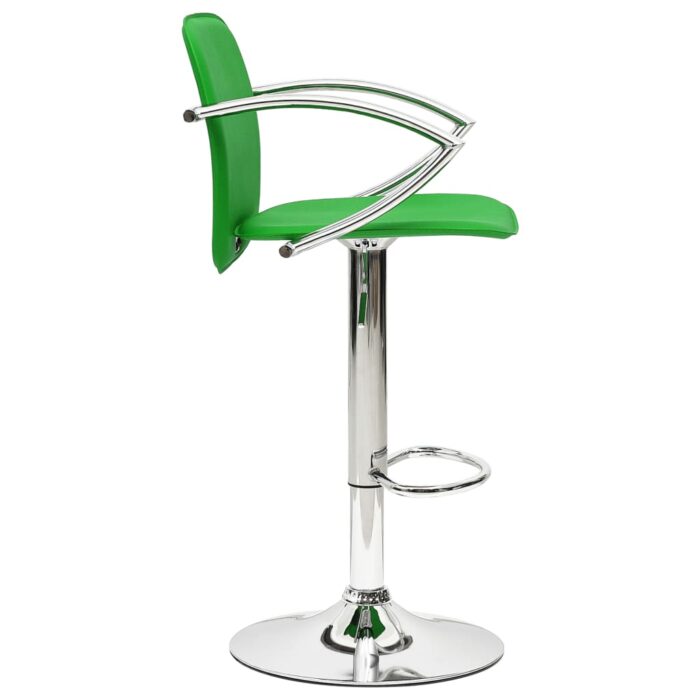 Tabourets de bar lot de 2 vert cuir artificiel – Image 4