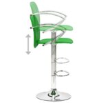 Tabourets de bar lot de 2 vert cuir artificiel – Image 5