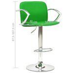 Tabourets de bar lot de 2 vert cuir artificiel – Image 8