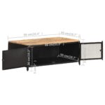 Table basse 90x50x37 cm Bois massif de manguier brut – Image 6