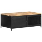 Table basse 90x50x37 cm Bois massif de manguier brut – Image 9