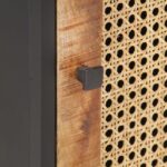 Table de chevet 40x30x50 cm Bois de manguier et canne naturelle – Image 2