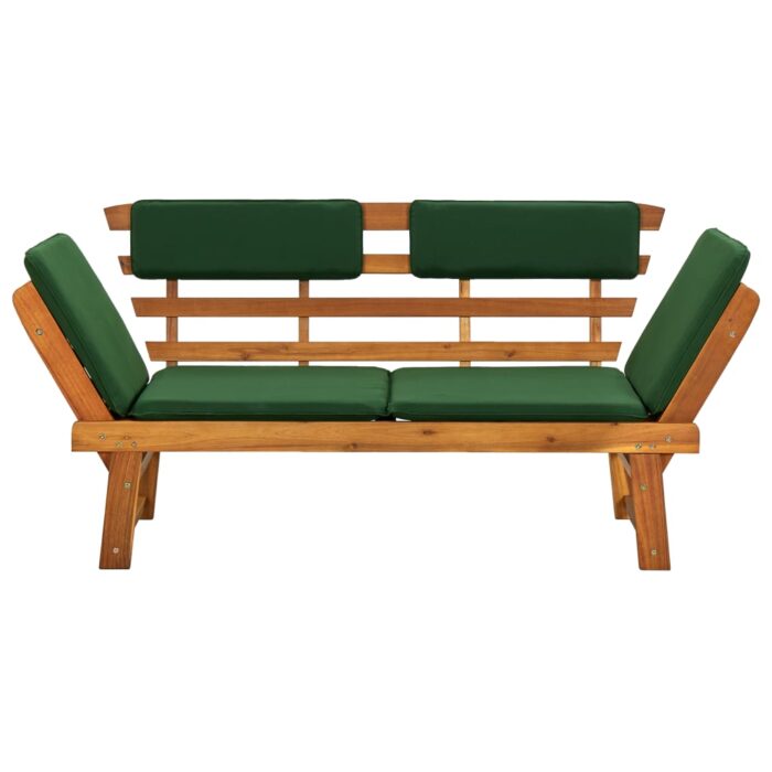 Banc de jardin avec coussins 2-en-1 190 cm Bois solide d'acacia – Image 3