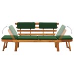 Banc de jardin avec coussins 2-en-1 190 cm Bois solide d'acacia – Image 6