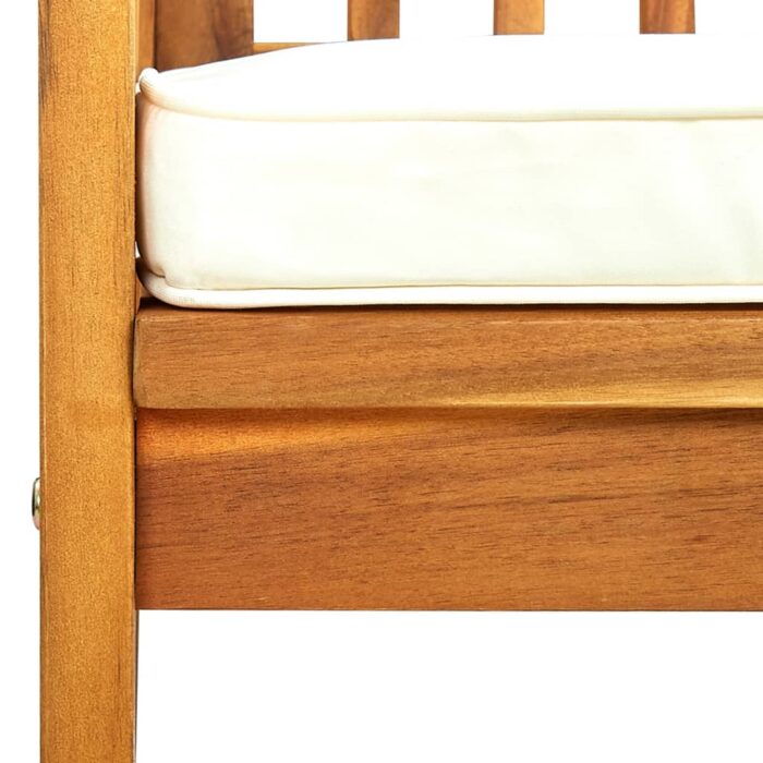 Chaises à manger de jardin lot de 3 et coussins Bois d'acacia – Image 7