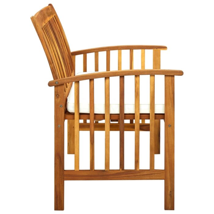 Banc de jardin avec coussin 119 cm Bois solide d'acacia – Image 2